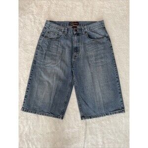 Vibes Premium Mens Denim Shorts Distressed Relaxed Size 36 100% Cotton